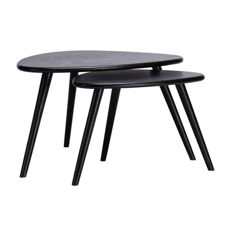 Vicenza Nest of Two Side Tables Black